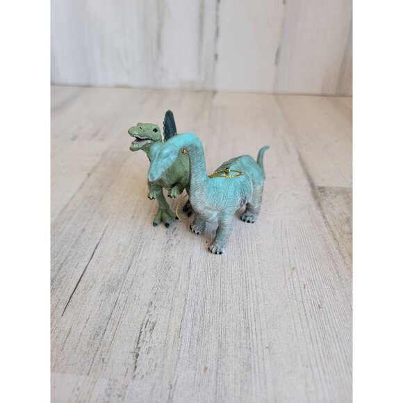 Kurt Adler spinosaurus bronchosaurus dinosaur ornament xmas set - Picture 6 of 8